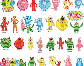 Yo Gabba Gabba PNG SVG Bundle | Retro Kids Party Characters (Digital Download)