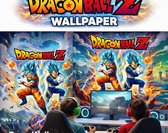 Dragon Ball Z Wall Mural | Anime Room Wallpaper, 300 DPI Printable (Digital Download)