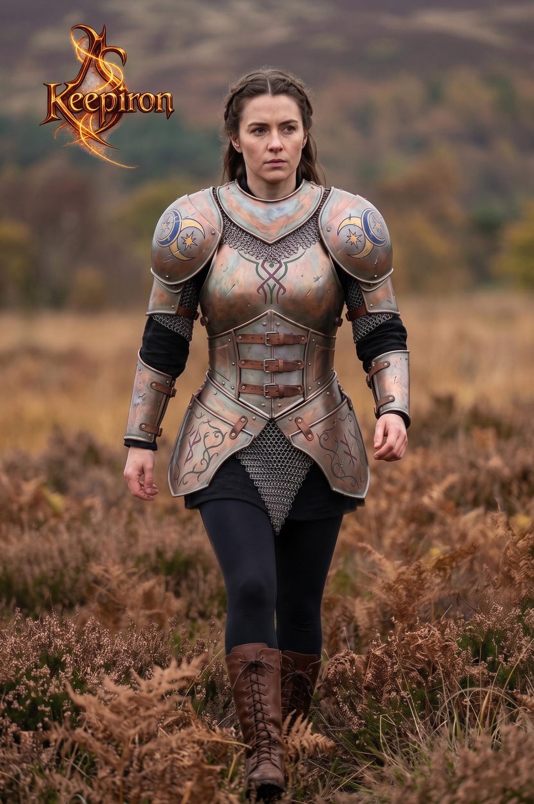 Women's Fantasy Plate Armor Set | LARP Celestial Cuirass & Pauldrons ...