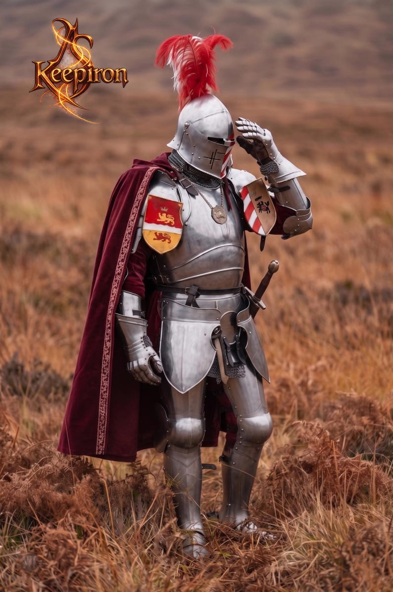 Medieval Knight Plate Barbuta Armor | Full Steel Suit of Armor | LARP ...