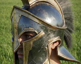 Medieval Roman Helmet - Black Feathered Centurion Armor - Steel Gladiator Helmet for LARP, Cosplay and Halloween Gift - Gift For Him