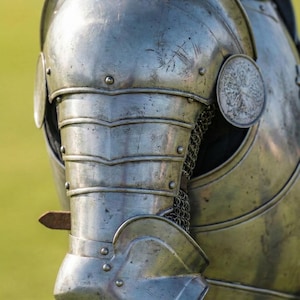 Medieval Knight Full Plate Armor Suit - Battle Ready Steel Armor for LARP - Warrior Knight Costume with Shield - Handcrafted Armor Set image 5