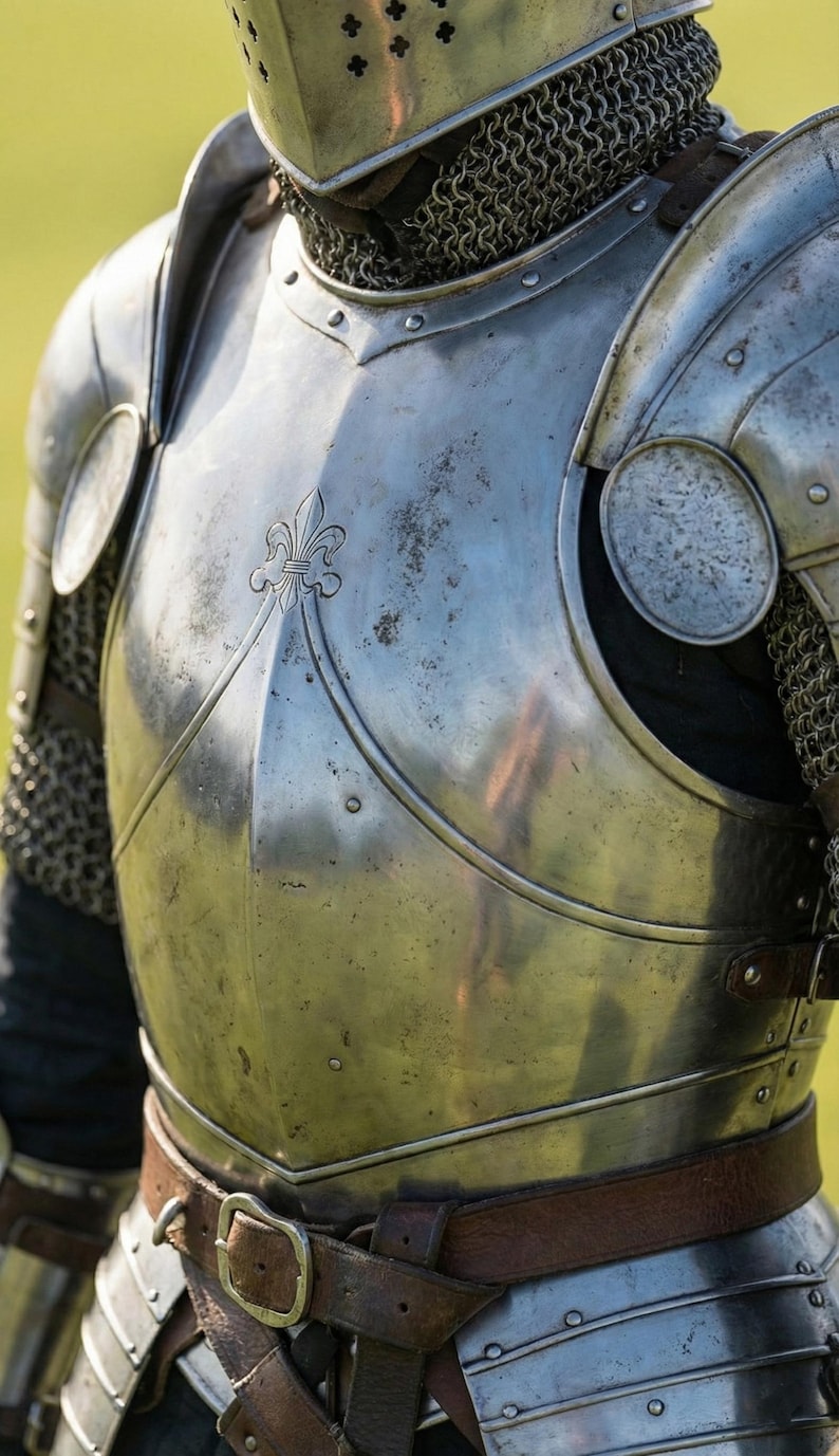 Medieval Knight Full Plate Armor Suit - Battle Ready Steel Armor for LARP - Warrior Knight Costume with Shield - Handcrafted Armor Set image 4