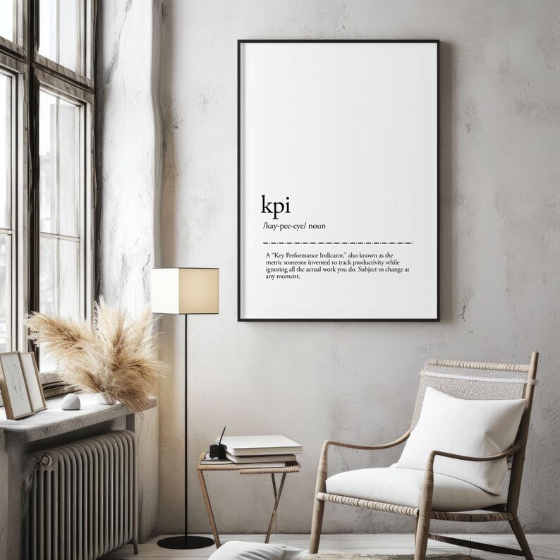 KPI Definition Print, Funny Office Wall Art, Corporate Dictionary Decor ...