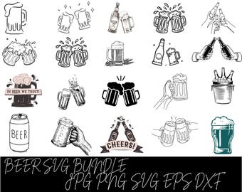 Beer SVG Clipart Bundle, Craft Alcohol Designs (Digital Download)