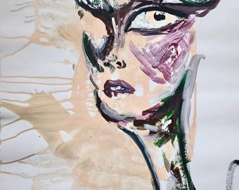 Innerlijke Visie - Abstract Portret van een Vrouw met Drie Ogen