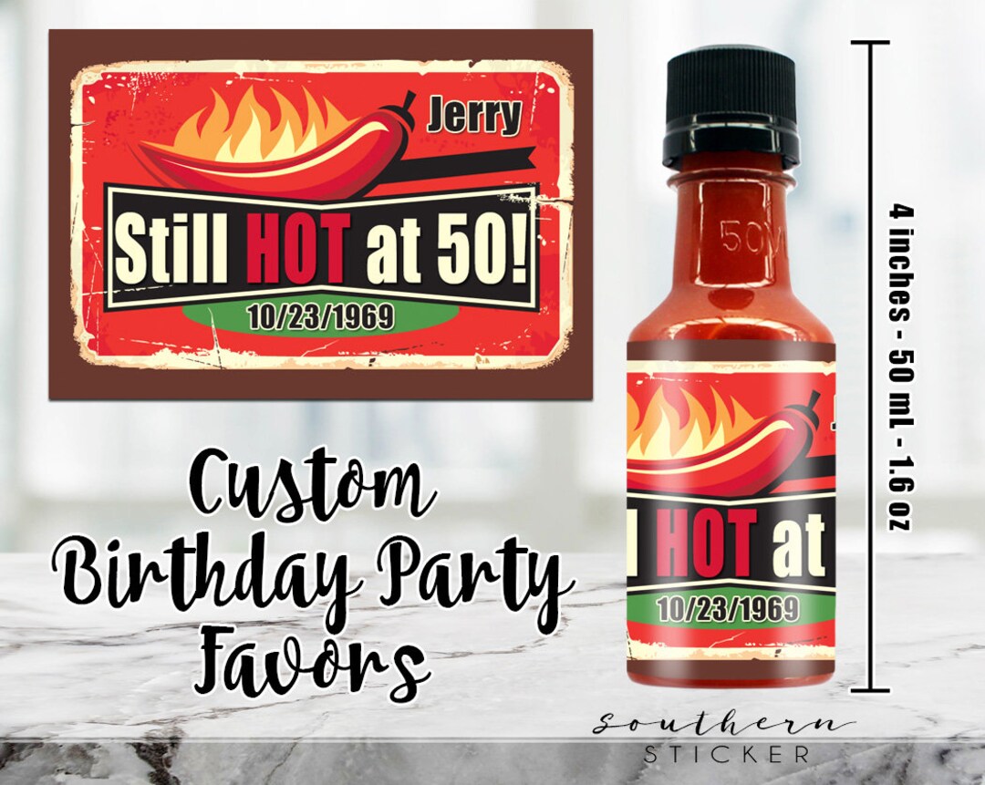Hot Sauce Bottles & Labels Custom Hot Sauce Birthday Party Etsy