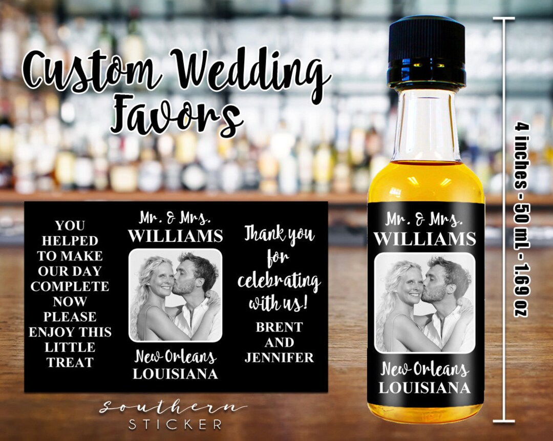 Liquor Mini Bottles & Labels Custom Alcohol Wedding Etsy