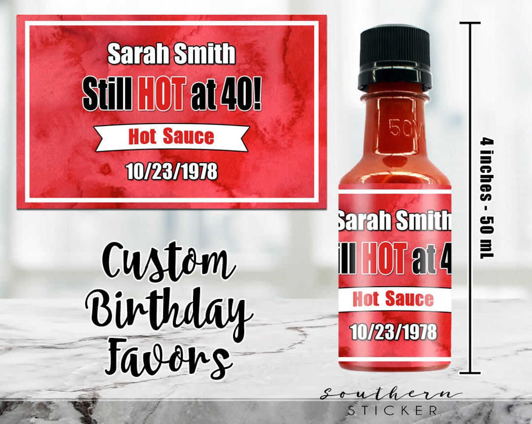 Hot Sauce Bottles & Labels Custom Hot Sauce Birthday Party Etsy