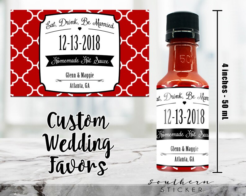 Custom Hot Sauce Wedding Favors Personalized Labels & Empty Etsy