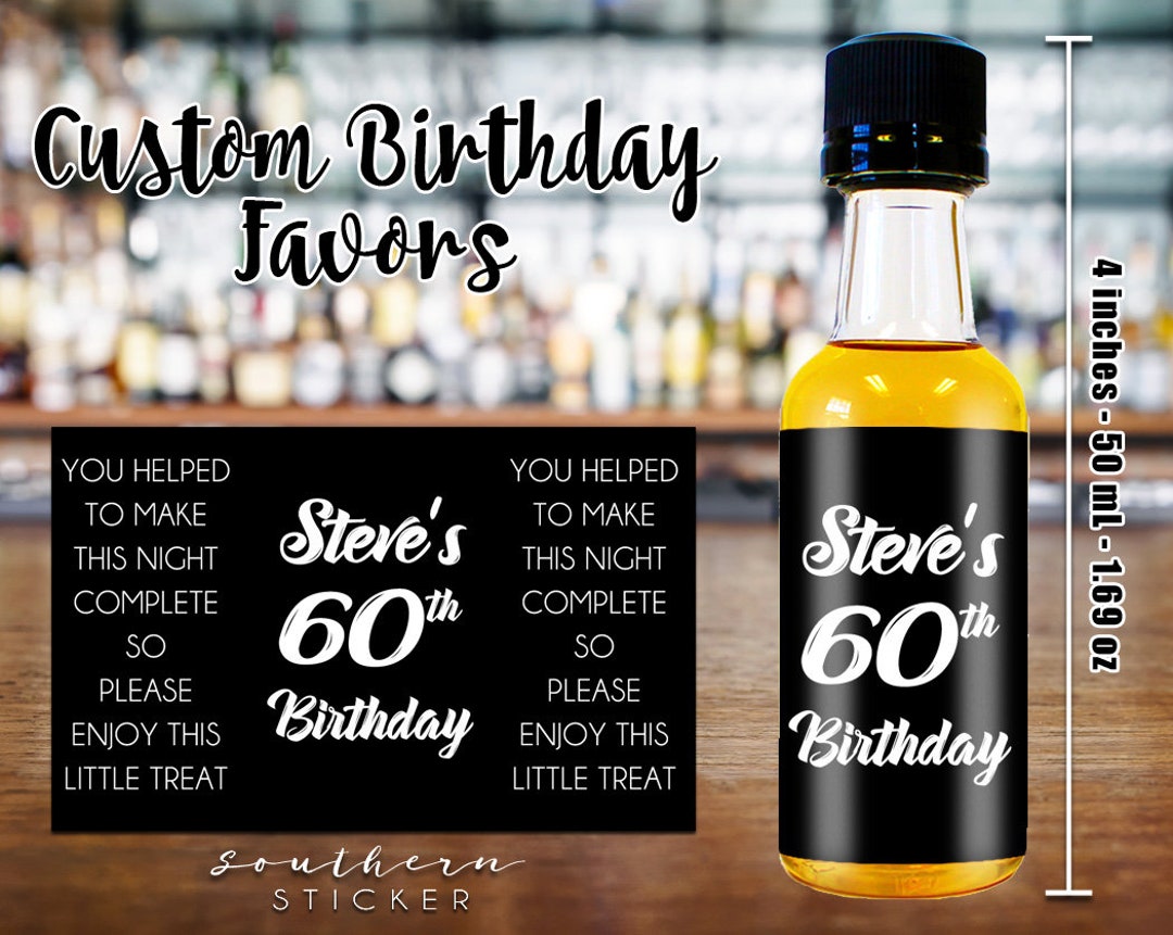 Liquor Mini Bottles & Labels Custom Adult Birthday Party Etsy