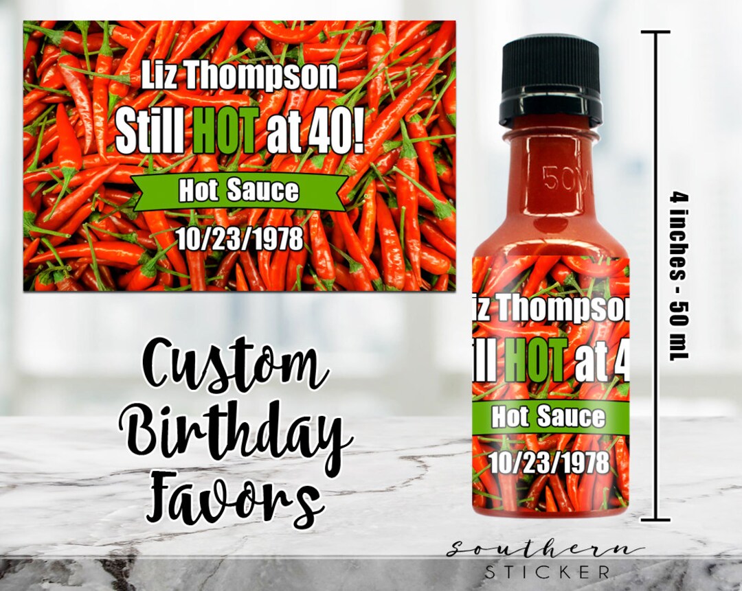 Hot Sauce Bottles & Labels Custom Hot Sauce Birthday Party Etsy