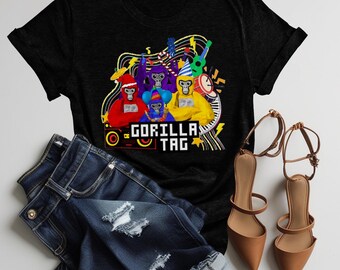 Funny Gorilla Tag Tee - Colorful Monkey Design, Unisex Sizes