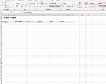 Couple Budget Template