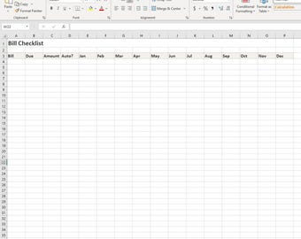 Excel Bill Checklist