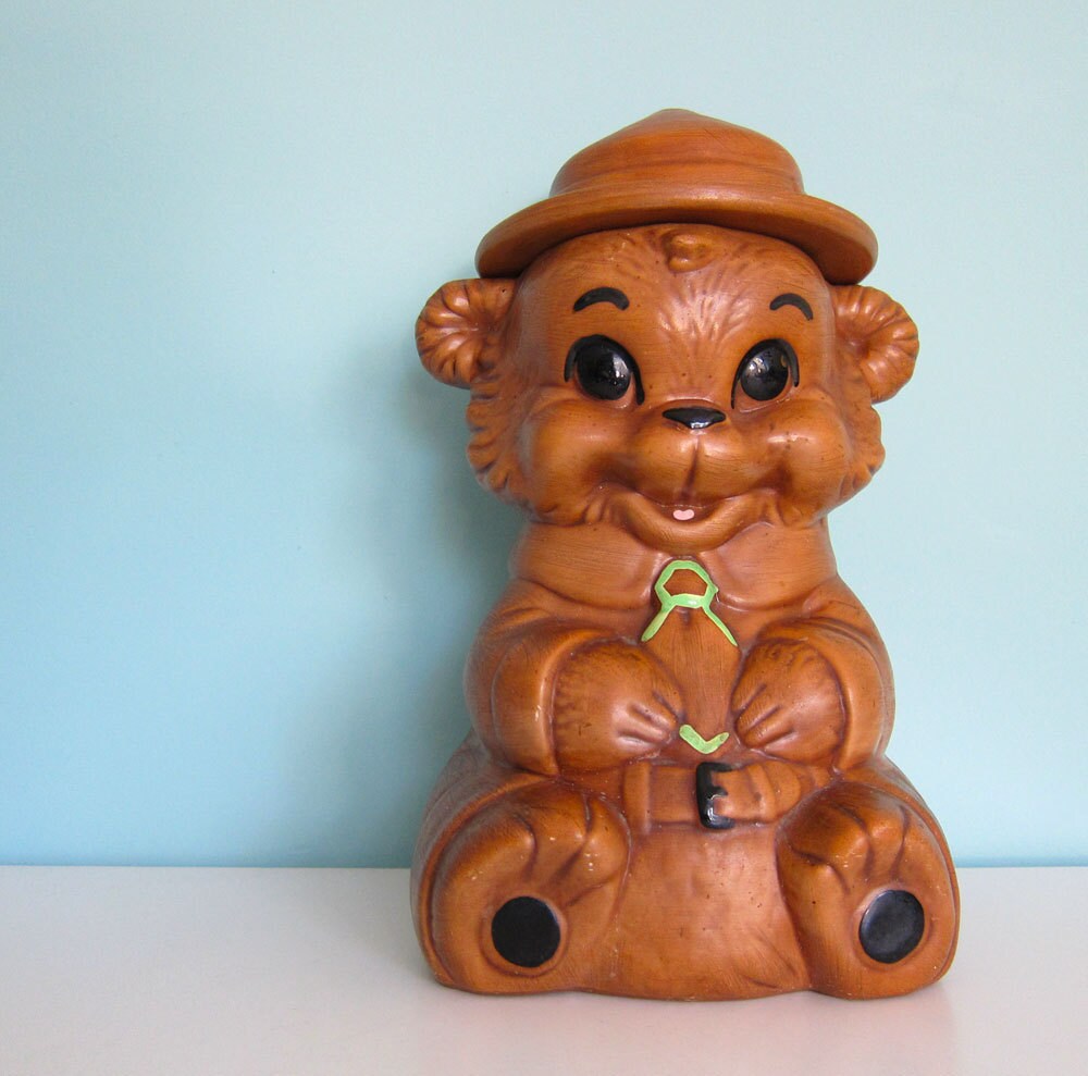 Ranger Bear Bear Cookie Jar Smokey Bear 1960's Etsy
