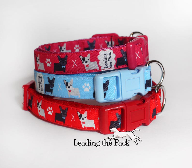 Handmade Frenchie adjustable dog collars and leads cute Etsy