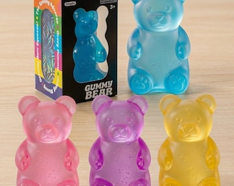 Set de juguetes blandos de ositos de goma: osito de goma colorido para aliviar el estrés, juguete suave de recuperación lenta, lindo juguete de escritorio.