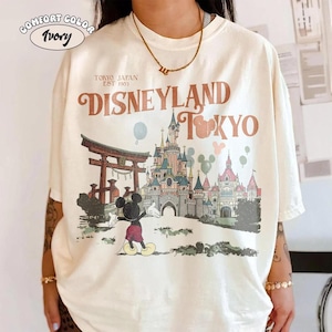 Tokyo Disneyland Mickey Vintage Comfort Colors Shirt, Happiest Place on Earth Tee, DisneySea Vacation Shirt, Japan Trip Outfit image 2