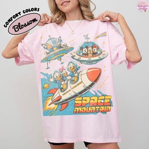 Vintage 90s Space Mountain Mickey And Friends Shirts, Tomorrowland Magic Kingdom Tee, WDW Disneyland Family Vacation Trip, DisneyWorld Gift image 3