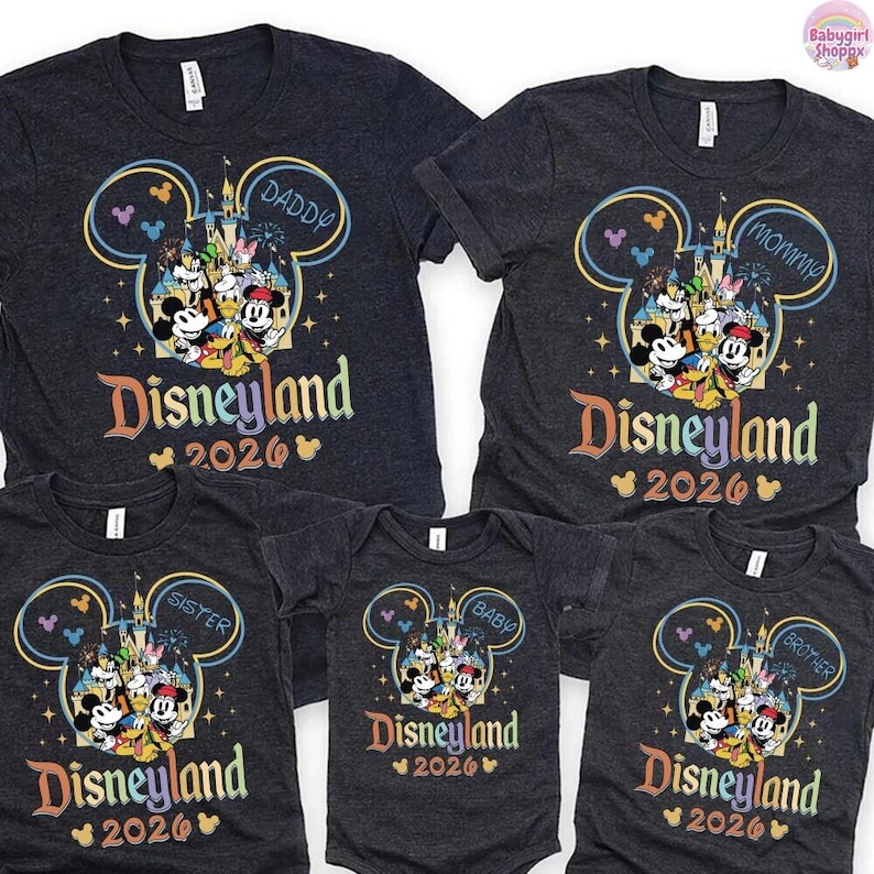 Disneyland 2026 Shirts, Disneyland Shirts, Disneyland Vacation T-shirt, Disneytrip Couple Shirt, Disneytrip Clothes, Family, Disneyland 2026 image 1