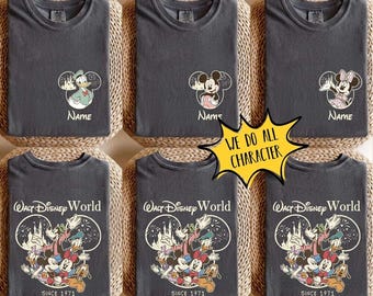Personalized Disneyworld Mickey And Friends Shirt, Custom Name Family 2026 Tee, Disneyland Family Vacation, Retro Disneyworld Trip Tee