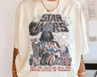 Retro StarWars may the 250th be with you shirt, USA 250th Anniversary Independence day Patriotic StarWars 4th Of July shirt
