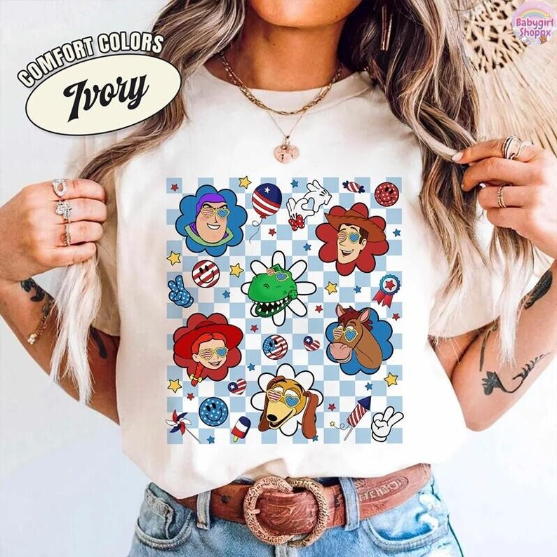 Disneyland Balloons Toy Story 4th of July Shirt, America Red White Blue Shirts, 250th USA Anniversary Shirt, Independence Day Tee 2026 image 3