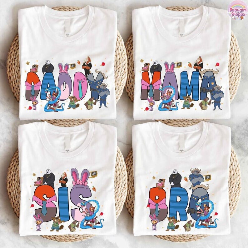 Disneyland Zootopia Birthday Shirt Custom Birthday Tshirt, Zootopia Family Matching Birthday Party Shirt, Birthday Boy Tee Birthday Girl Tee image 2