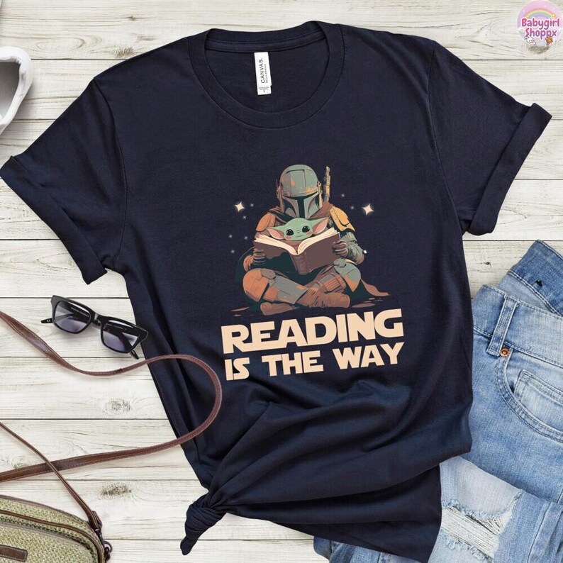 StarWars Shirt, Vintage StarWars Sweatshirt, Reading Is The Way Shirt, Starwars Disneyland Shirt, Mandalorian T-shirt, Yoda Shirt image 5