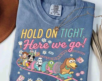 Comfort Colors Slinky Dog Dash Inspired Shirt, Hold On Tight Here We Go Shirt, Toy Story Land Rollercoaster Shirt, Hollywood Studios