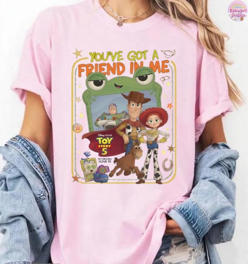 You've Got A Friend In Me Shirt, Toy Story 5 In Theaters June 19 T-Shirt, Funny Family Matching Gift, Lilypad Buzz Woody Jessie Toy Story image 1