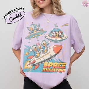 Vintage 90s Space Mountain Mickey And Friends Shirts, Tomorrowland Magic Kingdom Tee, WDW Disneyland Family Vacation Trip, DisneyWorld Gift image 4