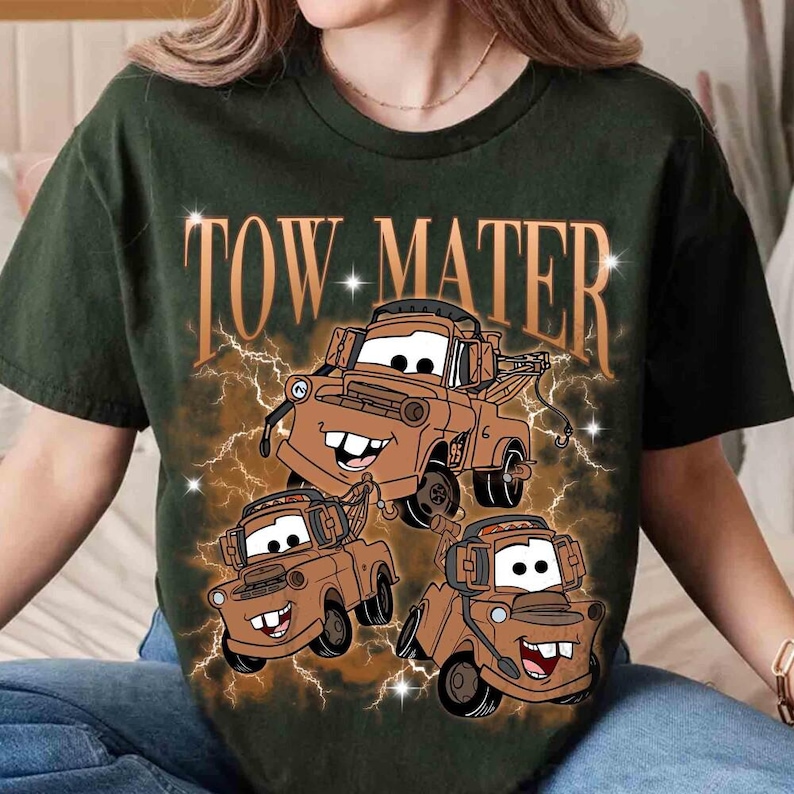 Vintage Bootleg Disney Pixar Cars Characters Shirt, Lightning McQueen Mater Doc Hudson Sally Birthday Cars Family Tee, Disney Girls Trip image 2