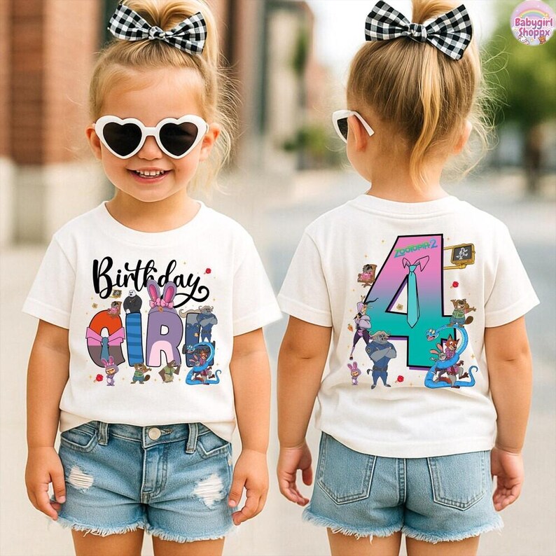 Disneyland Zootopia Birthday Shirt Custom Birthday Tshirt, Zootopia Family Matching Birthday Party Shirt, Birthday Boy Tee Birthday Girl Tee image 6