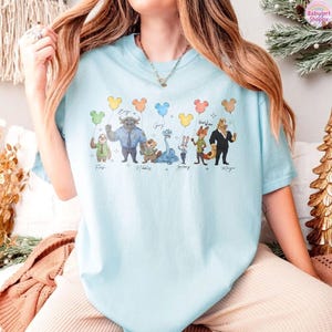 Disneyland Zootopia 2 Signatures Shirt Judy Hopps Nick Gary Nibbles Bogo Shirt Zootopia Mickey Balloons Tee Disneyland Family Matching Shirt image 6