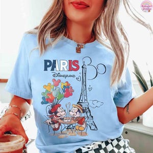 Retro Mickey and Minnie Disneyland Paris shirt, Eiffel Tower Mickey Mouse Shirt, Disneyland Paris Girl Trip 2026 tee Disneyland Vacation Tee 画像 2