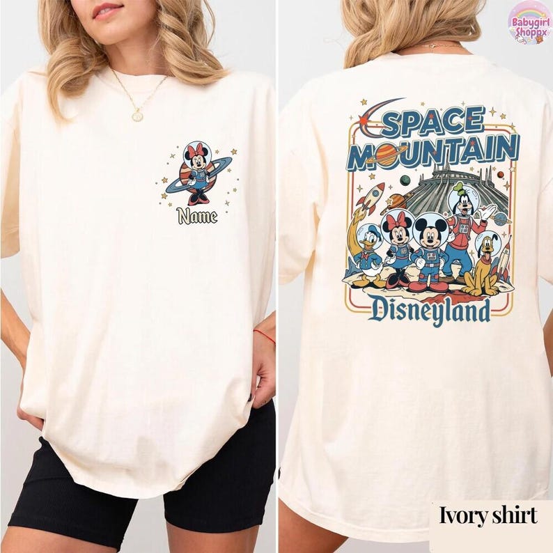 Personalized Retro DisneySpace Mountain Shirt, Mickey & Friends Space Mountain Tee, Disneyland Family Trip, Family Matching Tee image 6