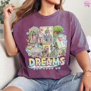 Walt Disneyworld and Mickey What Dreams Are Made Of T-Shirt, Magic Kingdom Castle Spaceship Earth Tee image 3