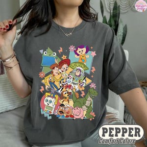 Retro Toy Story 5 You've Got A Friend In Me Shirt, Woody Buzz Lightyear Rex Tee, WDW Disneyland Family Vacation 2026 Trip, Pixar Fest Shirt image 2