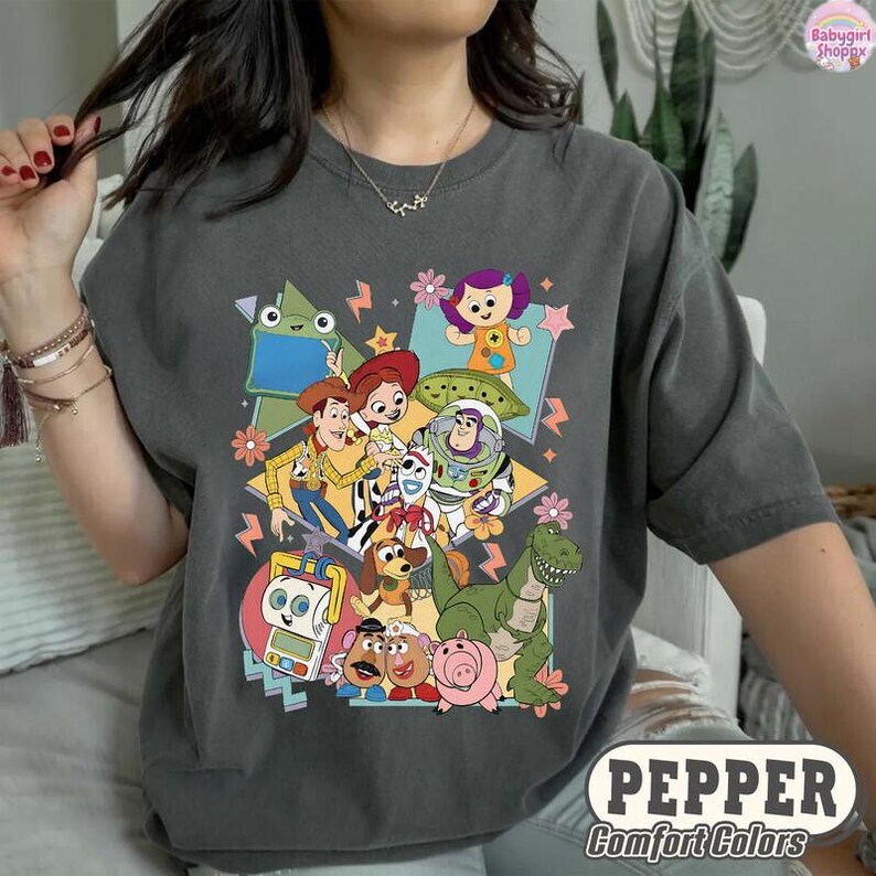 Retro Toy Story 5 You've Got A Friend In Me Shirt, Woody Buzz Lightyear Rex Tee, WDW Disneyland Family Vacation 2026 Trip, Pixar Fest Shirt image 2