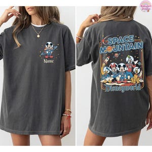 Personalized Retro DisneySpace Mountain Shirt, Mickey & Friends Space Mountain Tee, Disneyland Family Trip, Family Matching Tee image 3