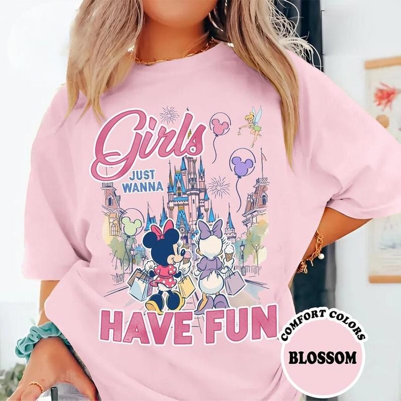 Comfort Colors Disneyland Just Wanna Have Fun T-shirt, DisneyTrip 2026 Shirt, Disneyland Girls Vacation Shirts, Disneyland Family Shirts image 2