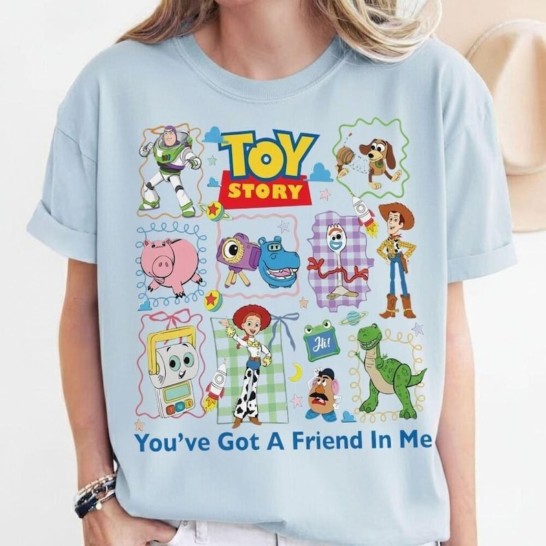 Toy Story 5 Coquette Bow Vintage Shirt, Buzz Lightyear Woody Tee, Toy Story Land T-Shirt, You've Got a Friend in Me, 2026 Movie Tee image 4