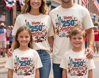 Camiseta del 250 aniversario de EE. UU. (1776-2026), camiseta de feliz 250 aniversario para la familia, camiseta infantil patriótica con dibujos de EE. UU., regalo del Día de la Independencia del 4 de julio.