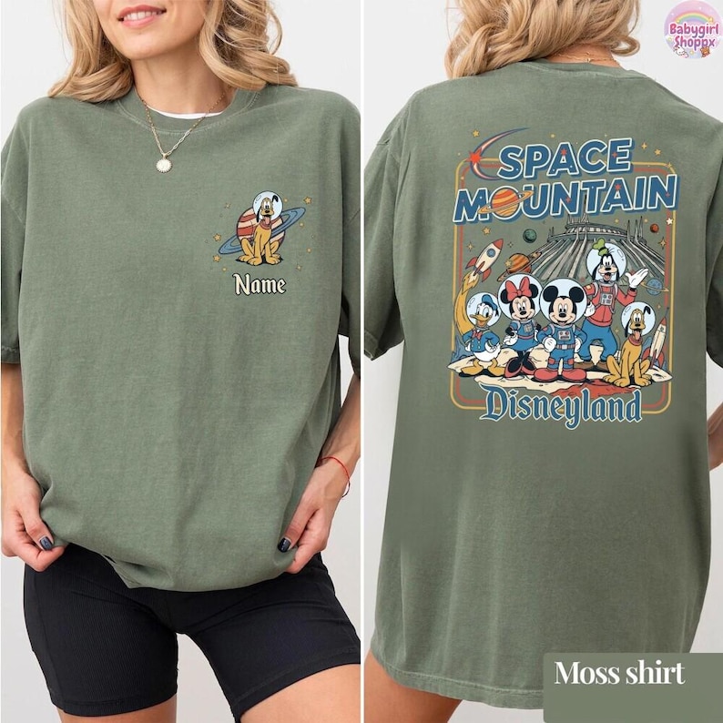 Personalized Retro DisneySpace Mountain Shirt, Mickey & Friends Space Mountain Tee, Disneyland Family Trip, Family Matching Tee image 4