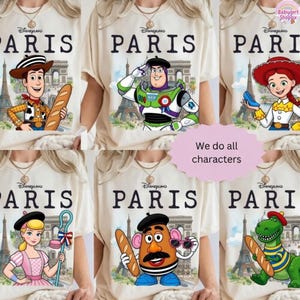 All Characters Disneyland Paris Comfort Color T-shirt, Toy Story Paris Tee, Woody Buzz Lightyear Jessie Disneyland Tee, Disneyland Paris Tee afbeelding 1