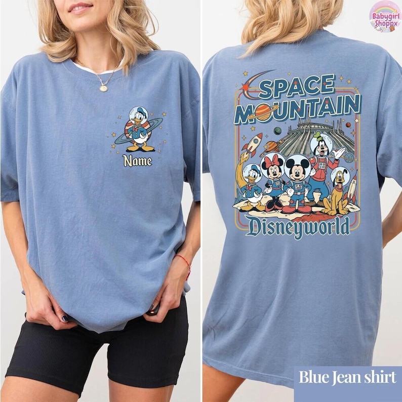 Personalized Retro DisneySpace Mountain Shirt, Mickey & Friends Space Mountain Tee, Disneyland Family Trip, Family Matching Tee image 7