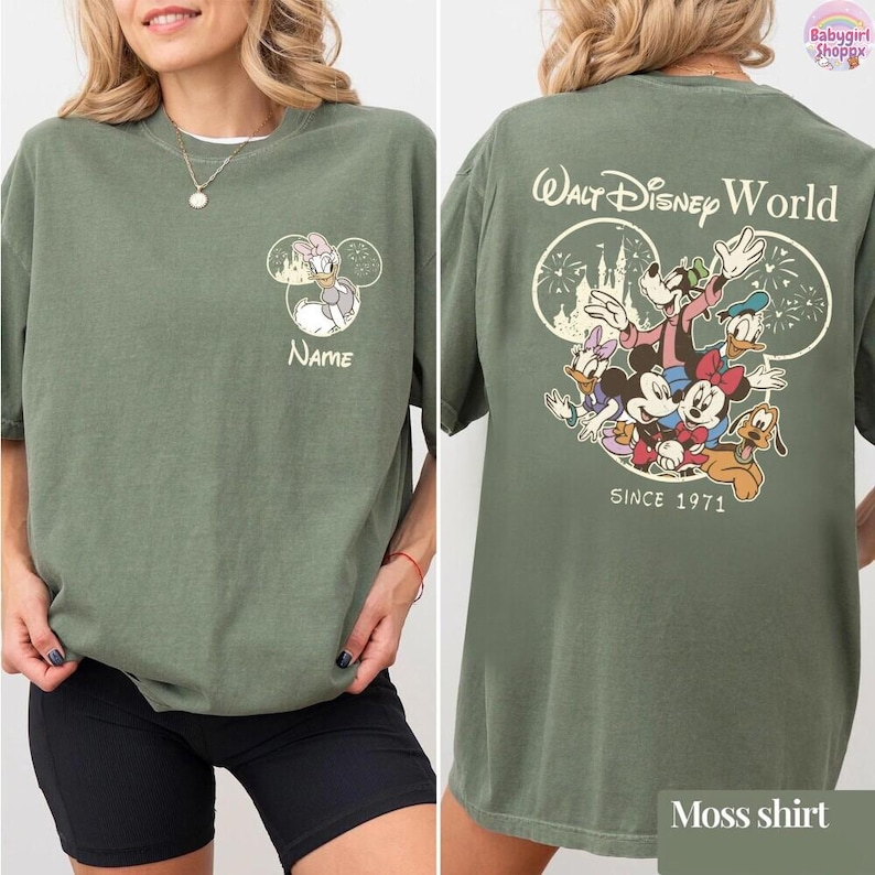 Camiseta personalizada de Mickey y sus amigos de Disneyworld, camiseta familiar con nombre personalizado 2026, vacaciones familiares en Disneyland, camiseta retro de viaje a Disneyworld imagen 5