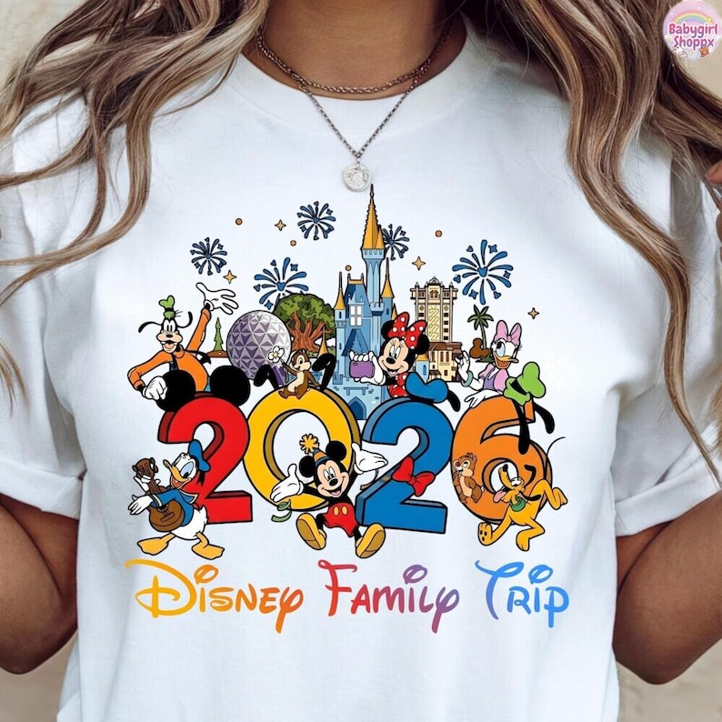 2026 Disneyland family Vacation Matching Trip Shirt Epcot Girls Disneyworld Trip shirt Cartoon Theme Park Inspired Design Custom Travel Tee image 1